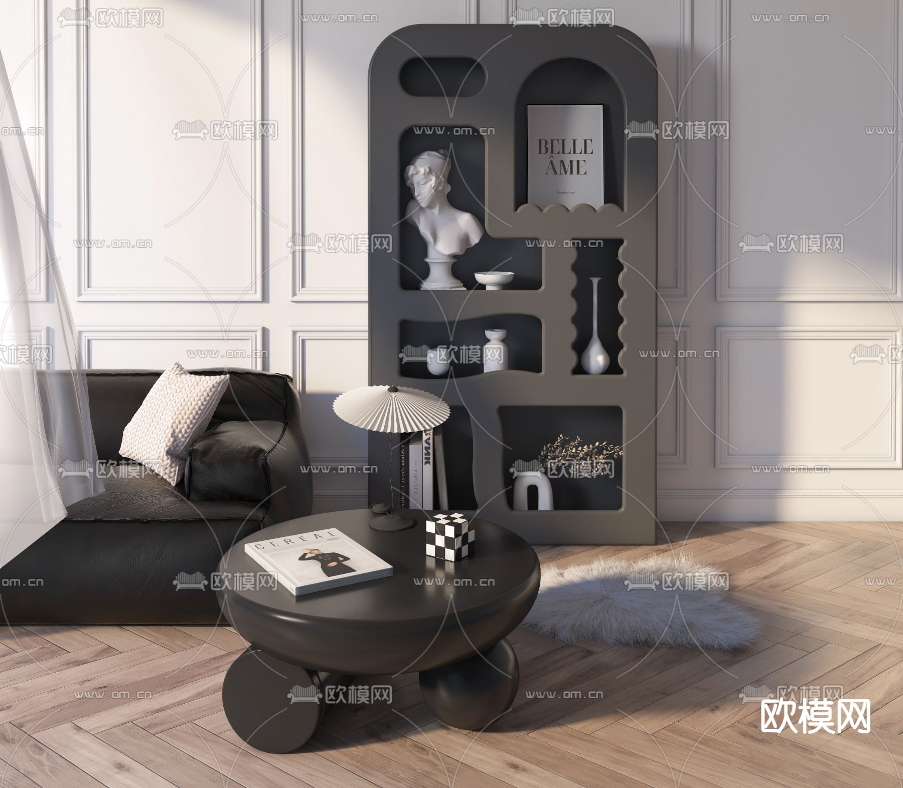 暗黑风装饰柜 陈列柜 茶几3d模型下载