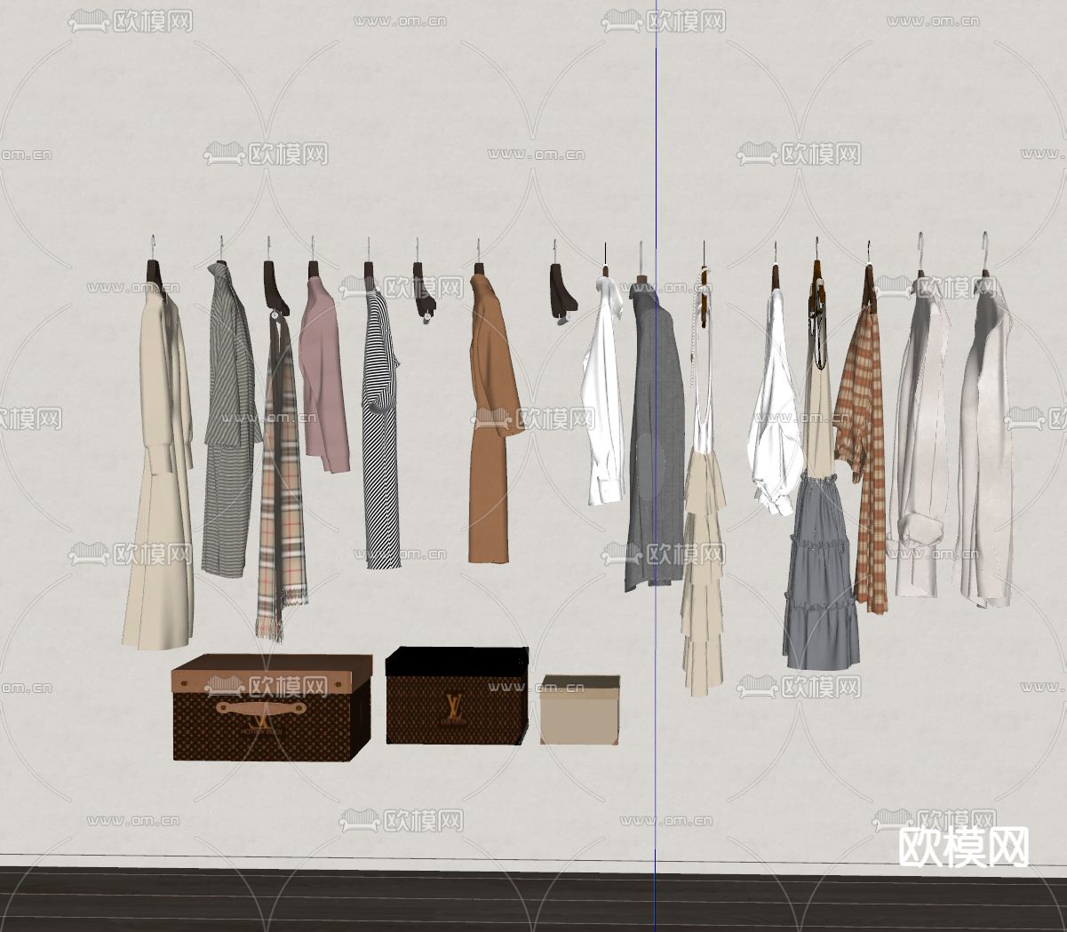 现代衣服上衣外套su模型下载（渲染图2）