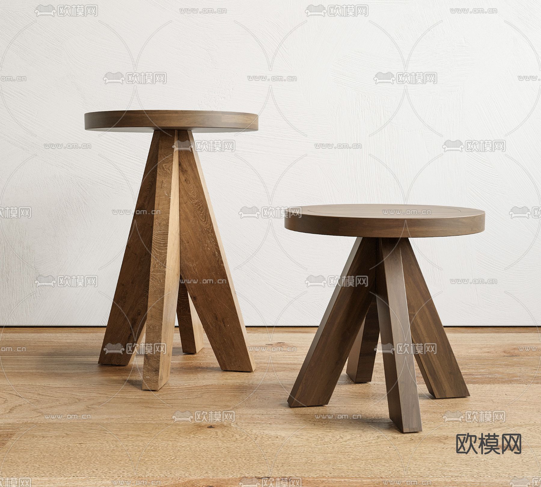 Pertica 侘寂风凳子 圆凳3d模型下载