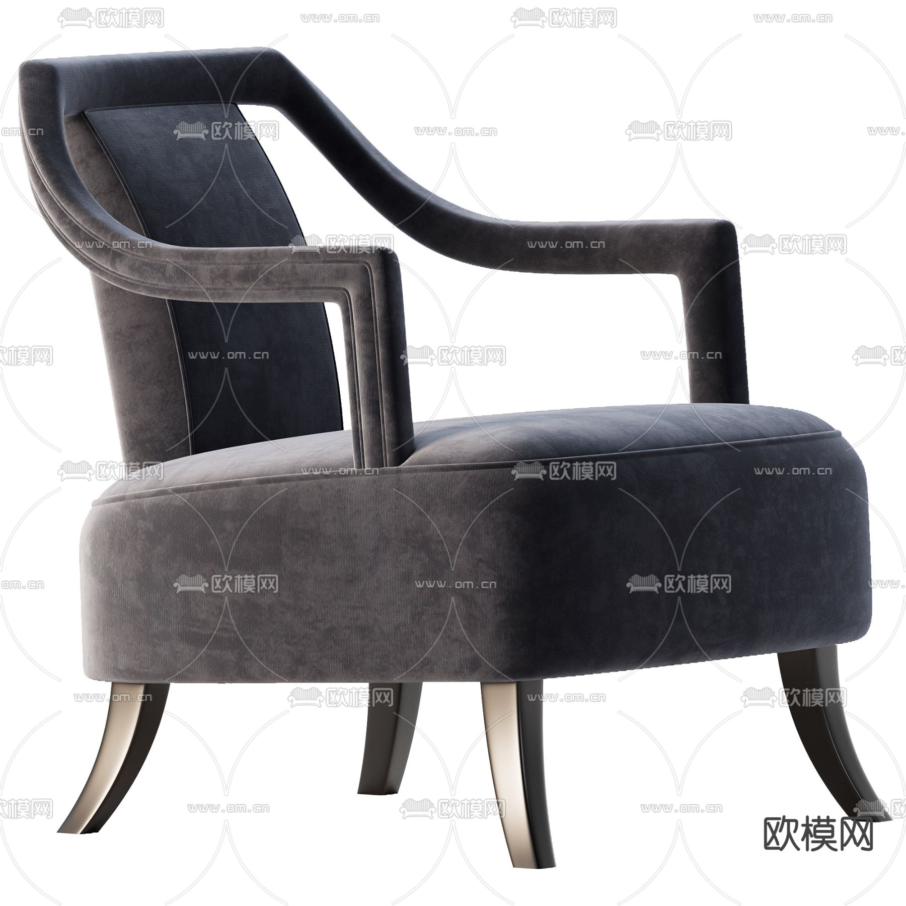 美式休闲椅子3d模型下载_ID13041378_3dmax免费模型-欧模网