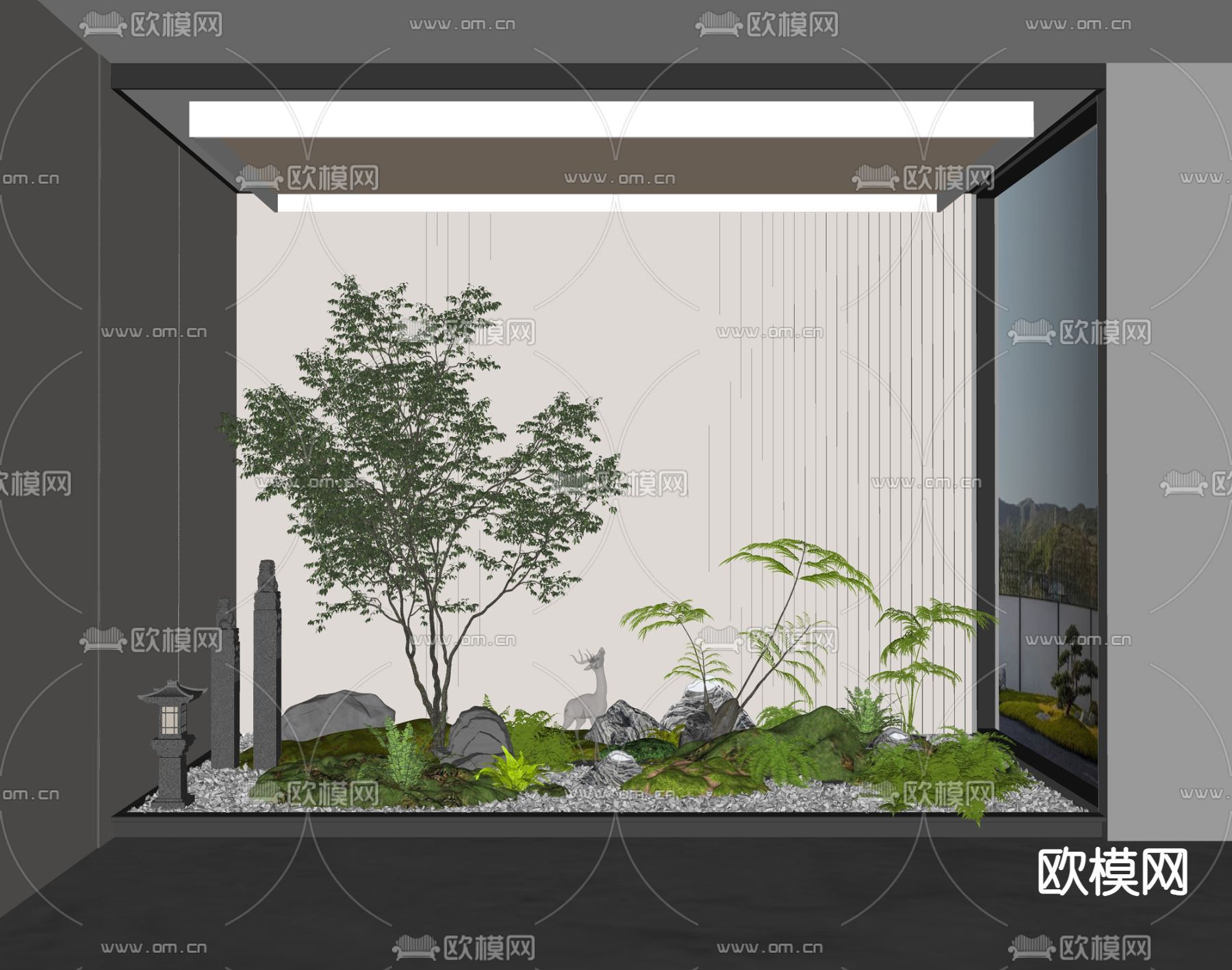 庭院小品 室内造景su模型下载（渲染图2）