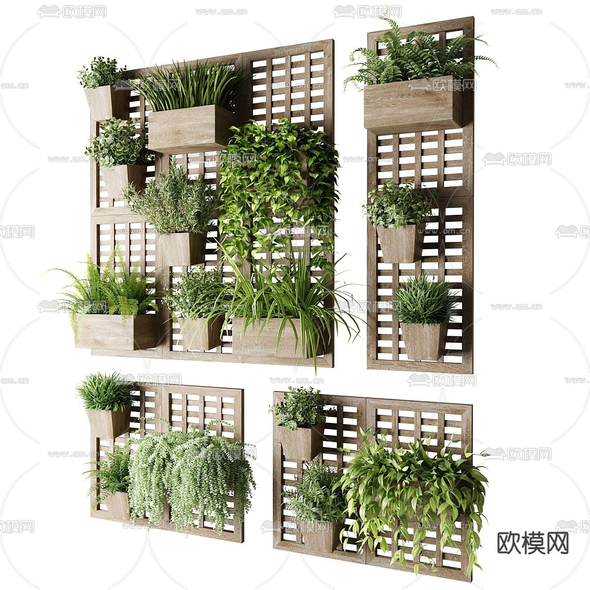 吊篮 盆栽 植物墙3d模型