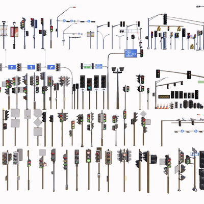 交通信号灯 红绿灯su模型 