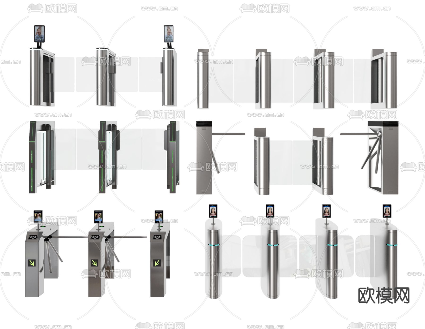 自动门 闸机 闸门 人脸识别机3d模型下载