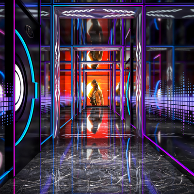  现代KTV过道su模型 