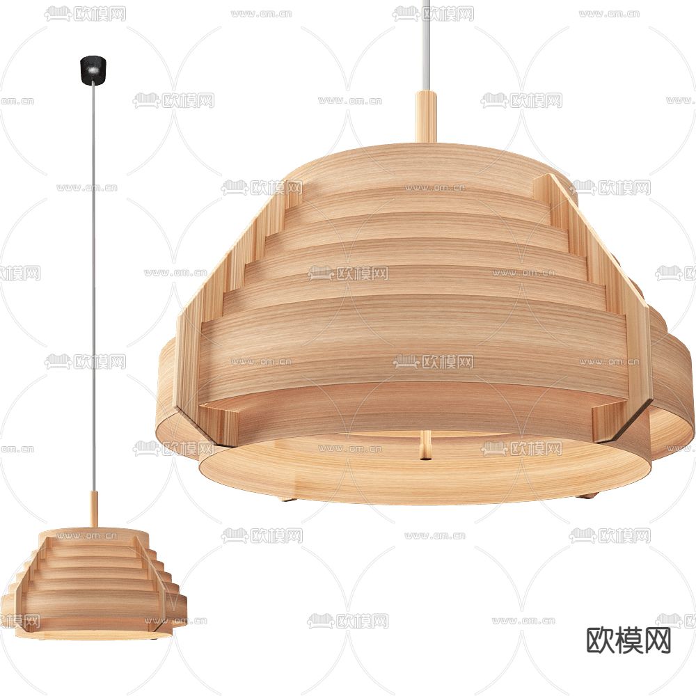东南亚木质吊灯3d模型
