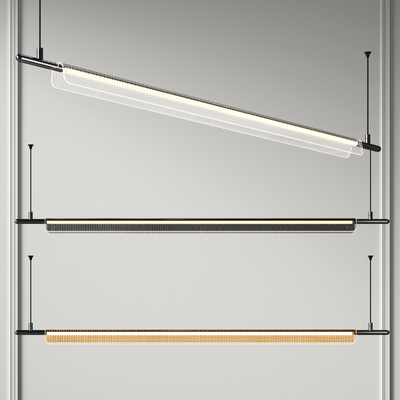  长吊灯 办公吊灯su模型 