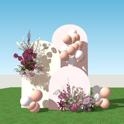  婚礼美陈 婚庆布置su模型 