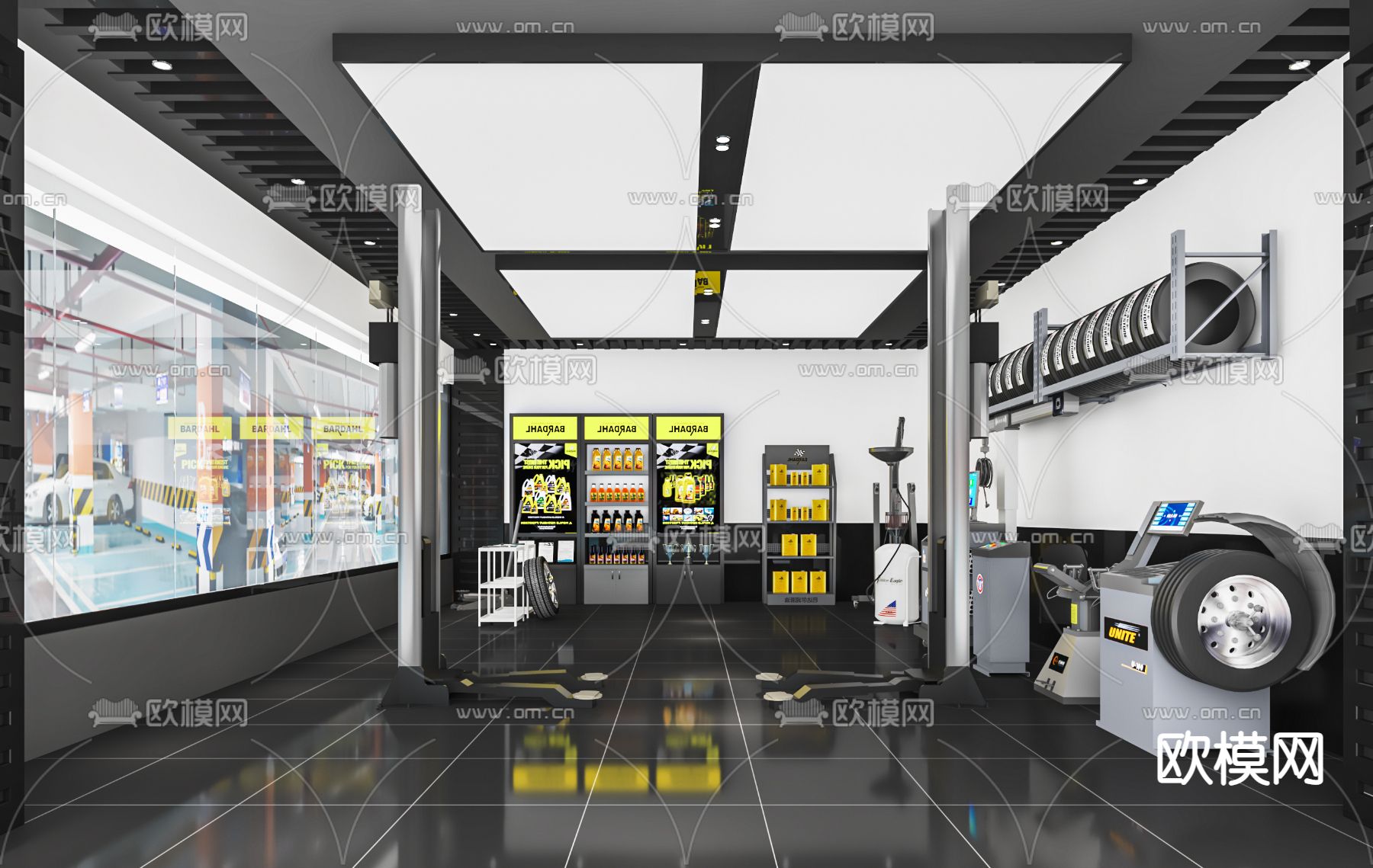 现代汽车维修店 4s店su模型下载_ID13039870_sketchup模型下载-欧模网