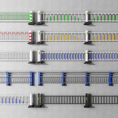  现代道路护栏 交通护栏su模型 