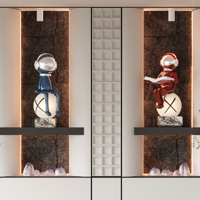  抽象雕塑 潮玩摆件su模型 