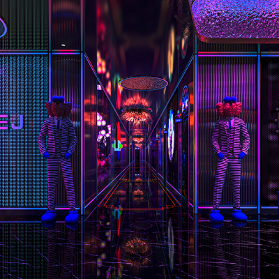  现代KTV过道su模型 