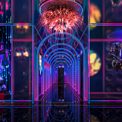  现代KTV过道su模型 