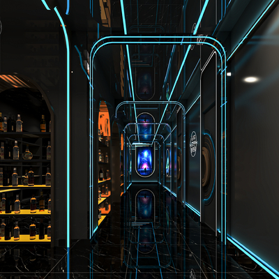  现代KTV过道su模型 