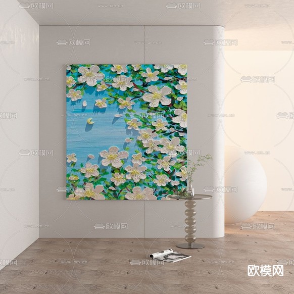 花卉油画 装饰画 挂画3d模型下载