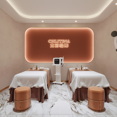  现代美容院SPA包房su模型 