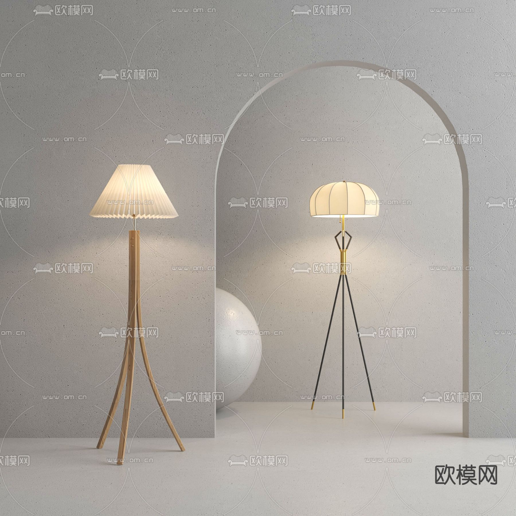 落地灯su模型下载