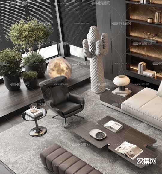 Minotti 组合沙发3d模型下载(渲染图3)
