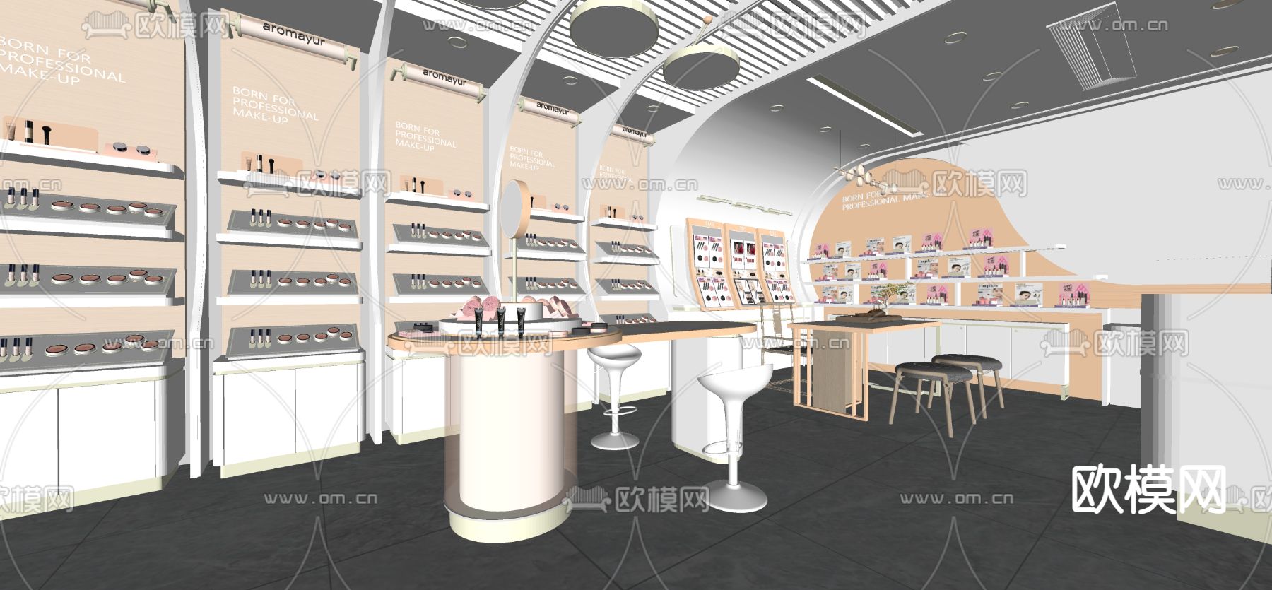 化妆品店 护肤店su模型下载（渲染图2）