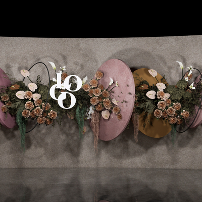  婚礼花艺美陈su模型 