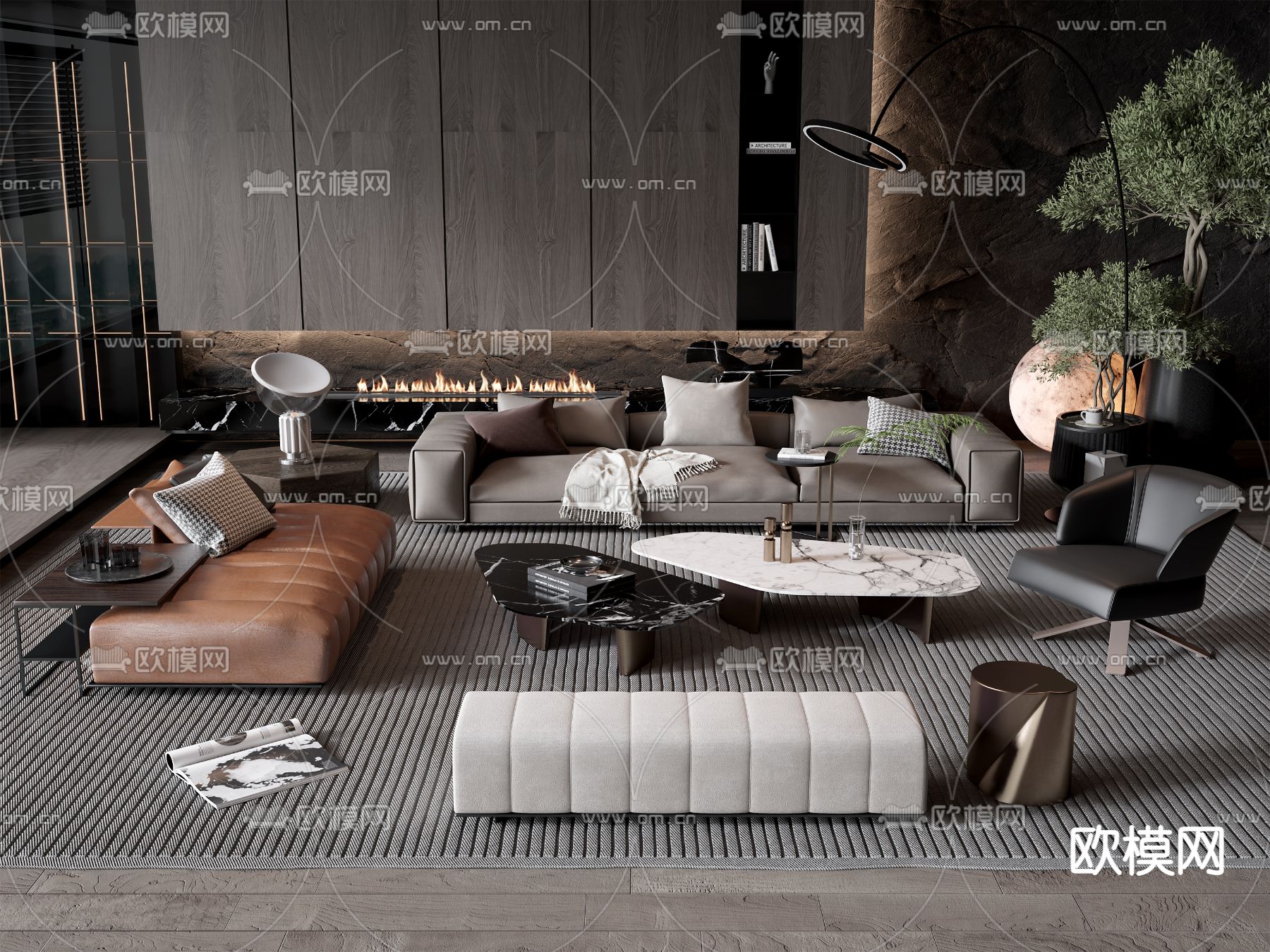 Minotti 组合沙发3d模型下载