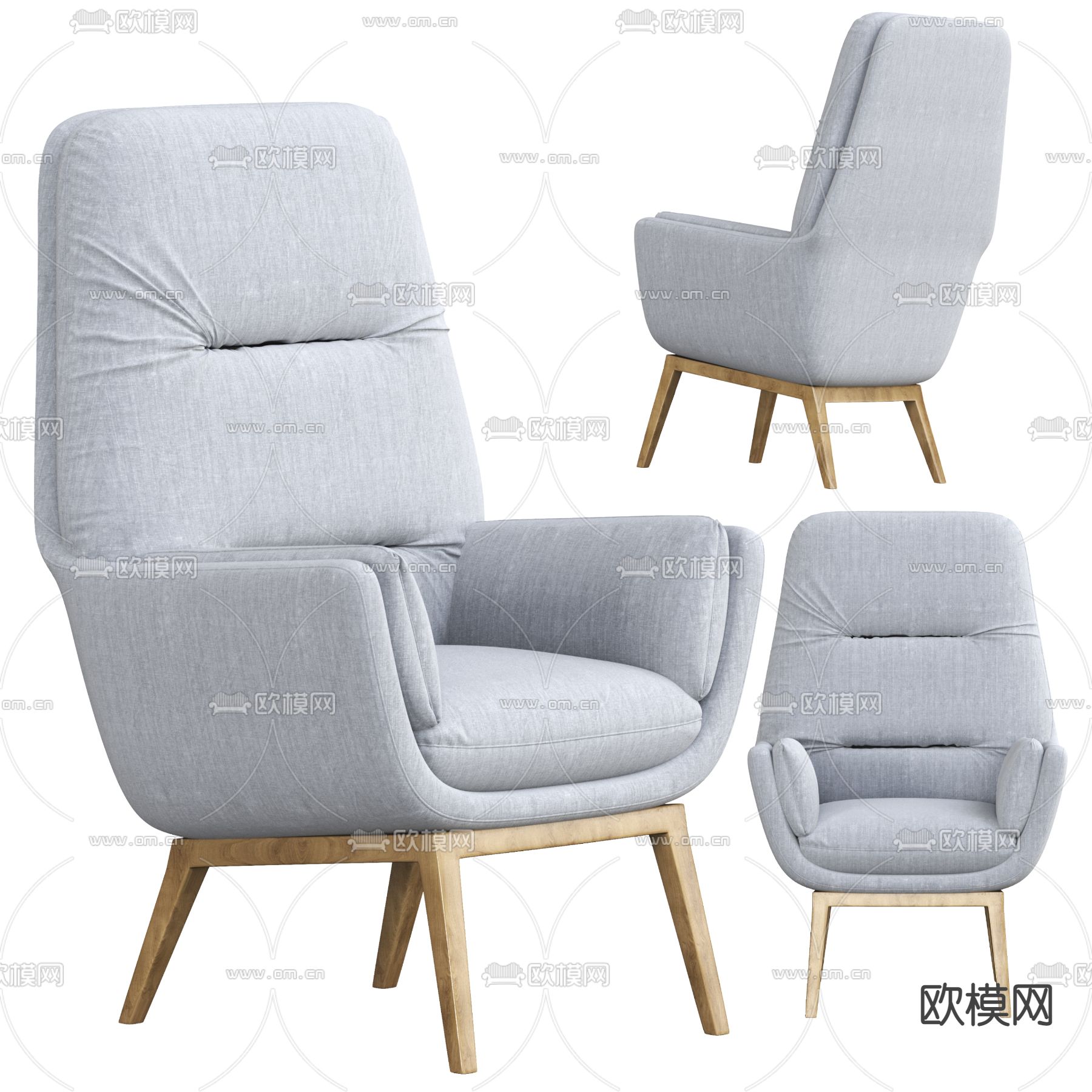 现代休闲椅3d模型下载（渲染图2）