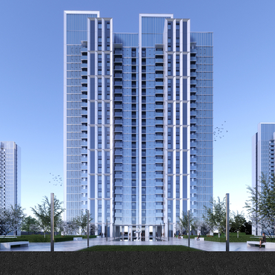 现代高层办公楼su模型