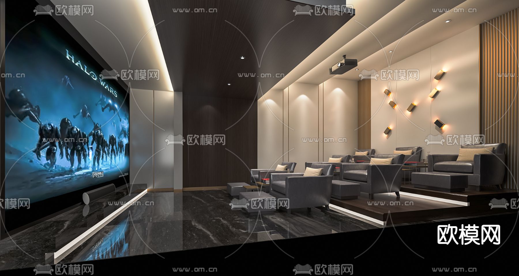 欧式影音室 私人影院su模型下载_ID13043056_sketchup模型下载-欧模网