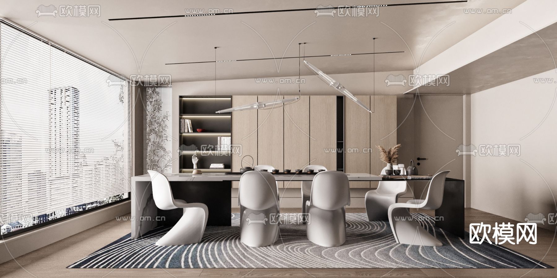 现代茶室3d模型下载