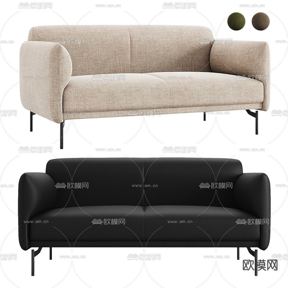 BoConcept 双人沙发3d模型下载(渲染图1)