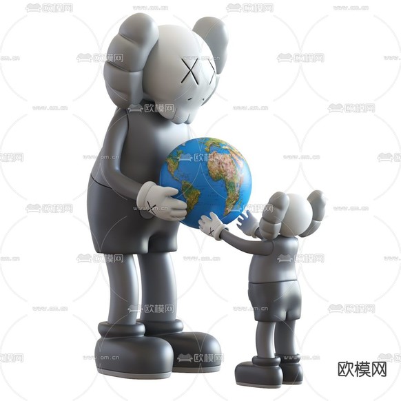 Kaws雕塑 潮玩摆件3d模型下载(渲染图6)