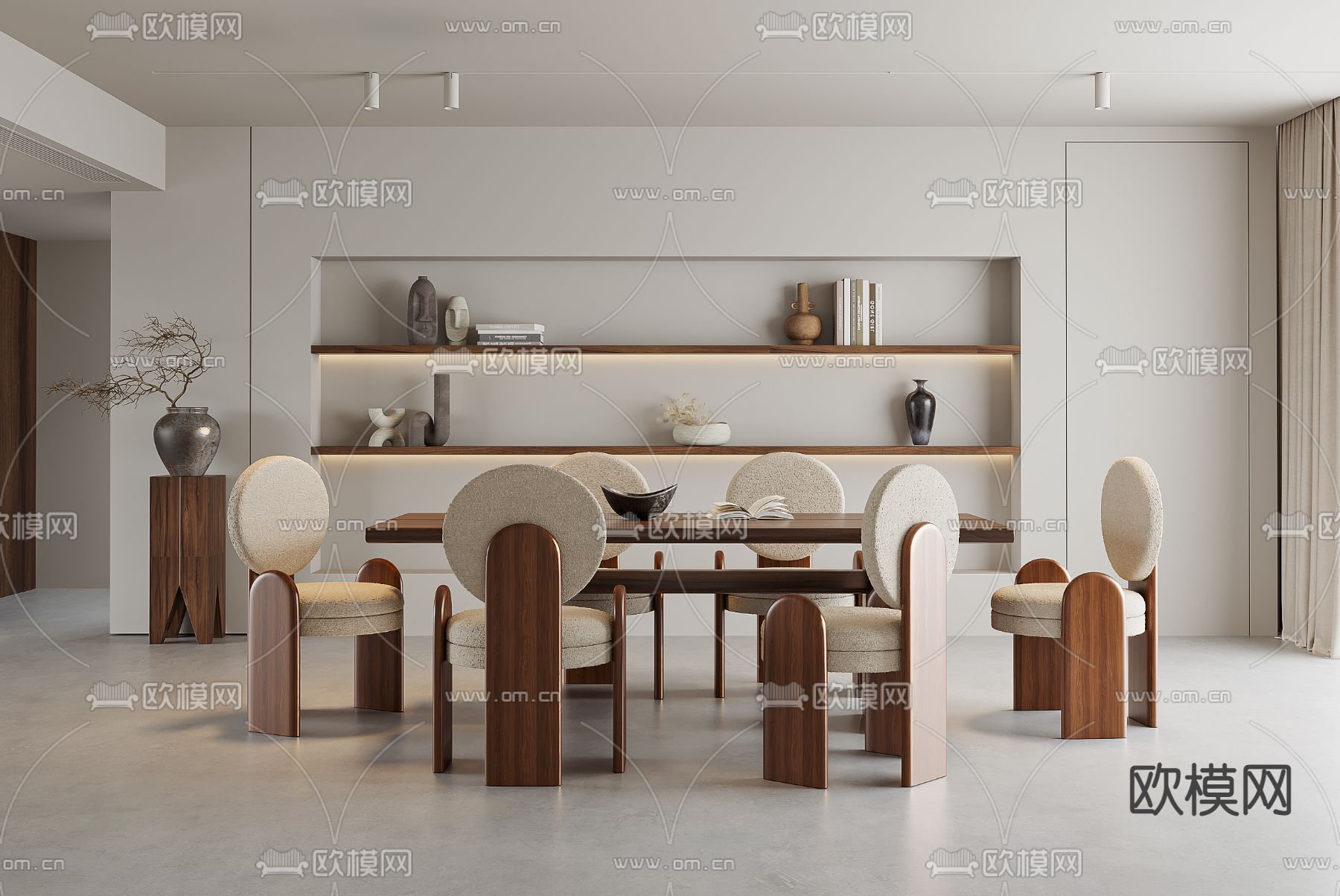 侘寂餐厅su模型下载（渲染图1）