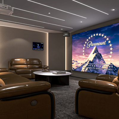  现代影音室 视听室su模型 