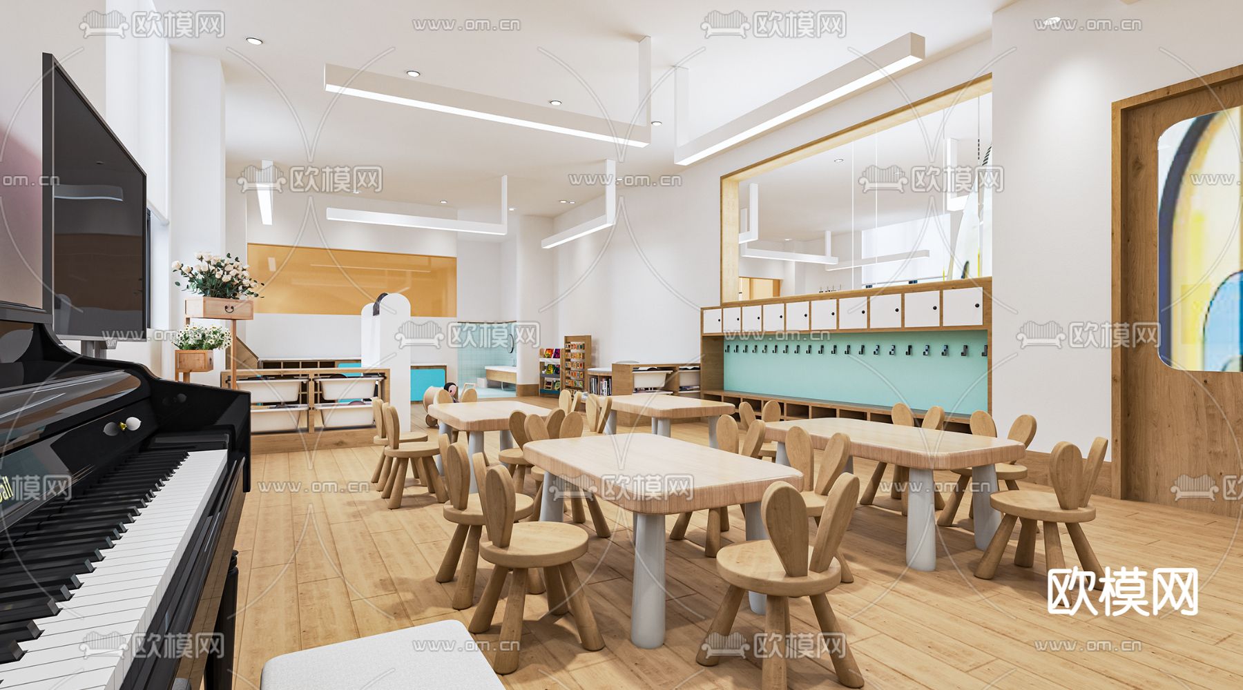 北欧幼儿园 音体室 音乐教室3d模型下载