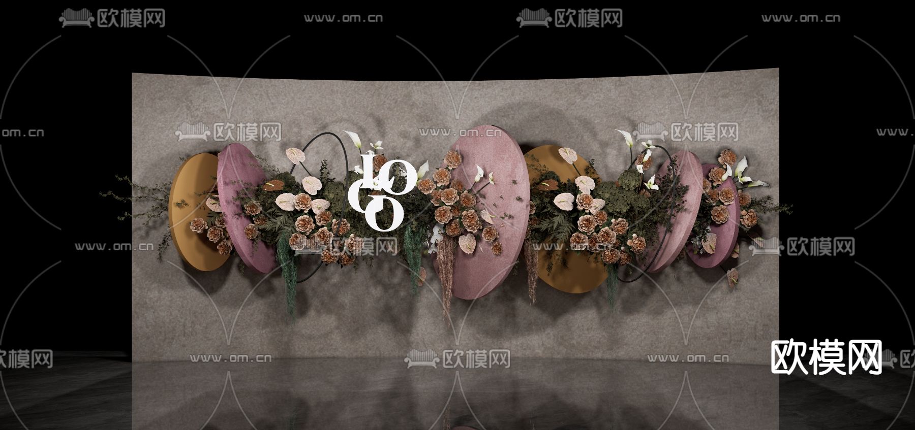 婚礼花艺美陈su模型下载（渲染图1）