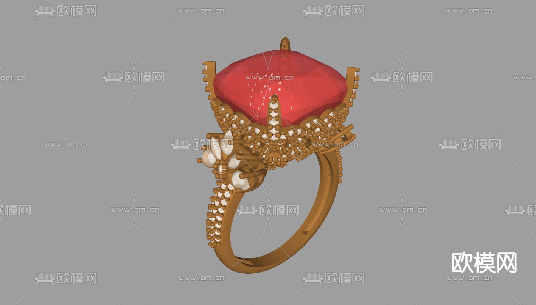 钻石戒指 钻戒su模型下载（渲染图3）