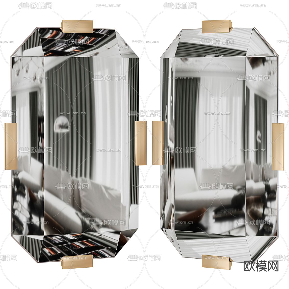 装饰镜 镜子3d模型下载（渲染图1）