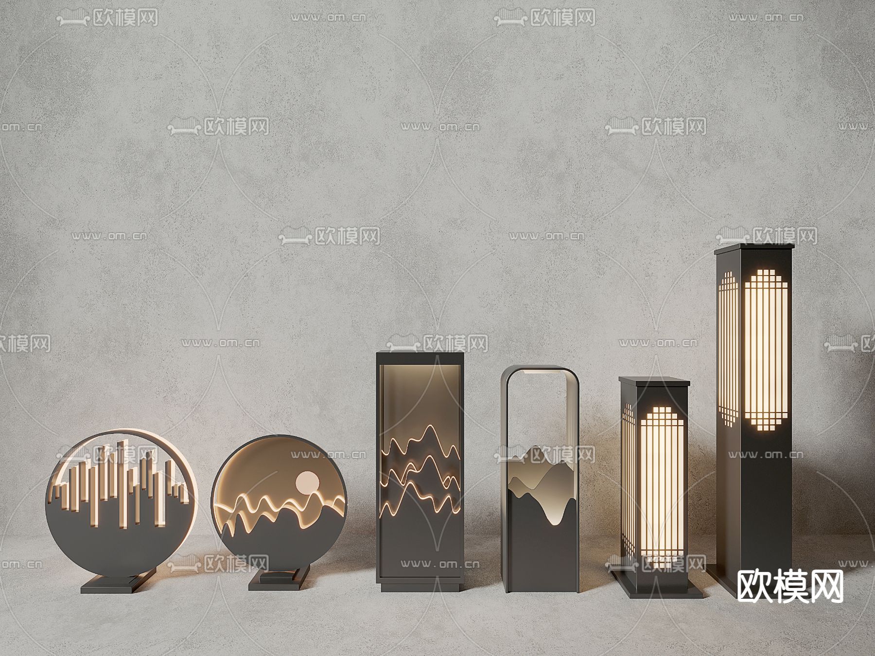 落地灯 草坪灯 庭院灯 景观灯3d模型下载