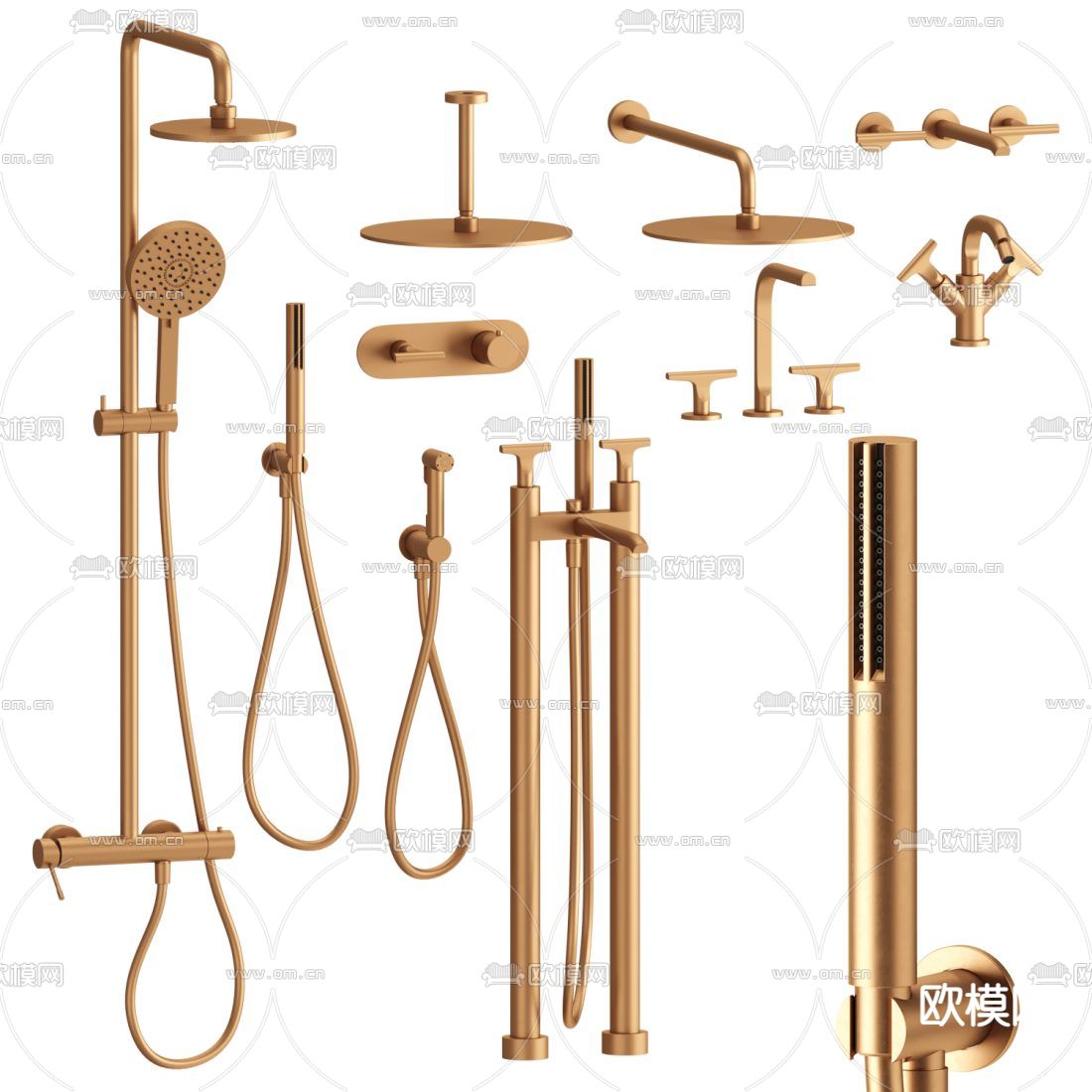 淋浴花洒 水龙头3d模型下载（渲染图2）