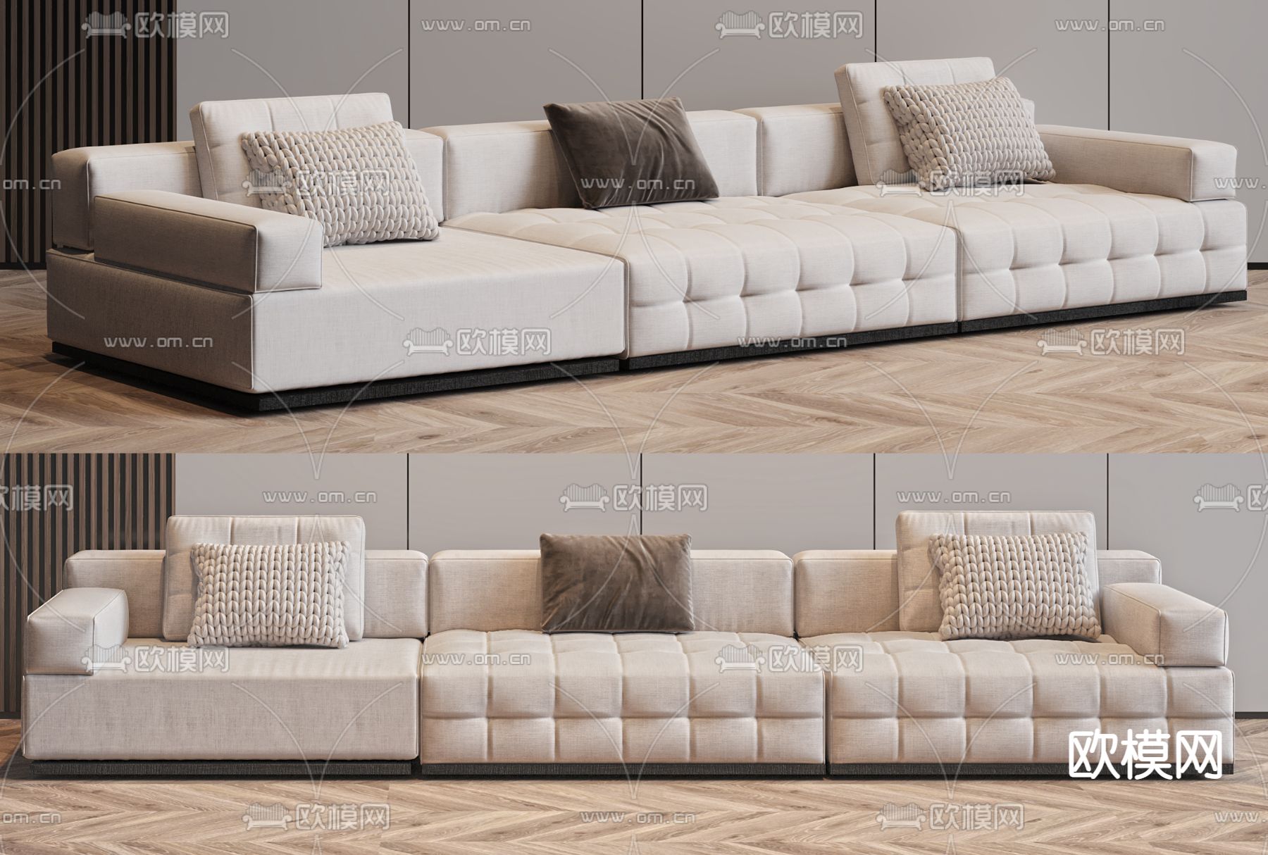 多人沙发 软体沙发3d模型下载