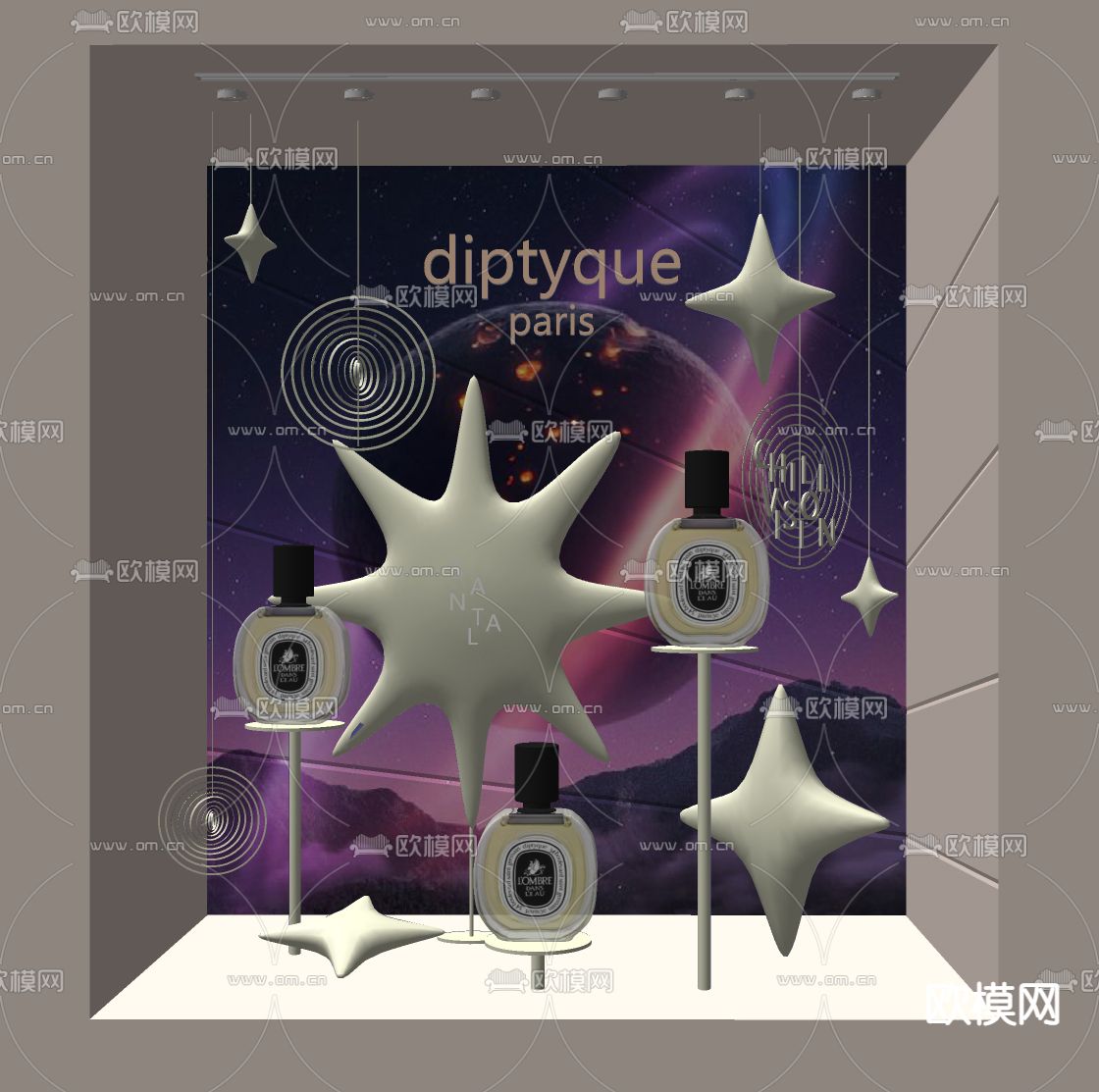 化妆品 橱窗su模型下载（渲染图2）
