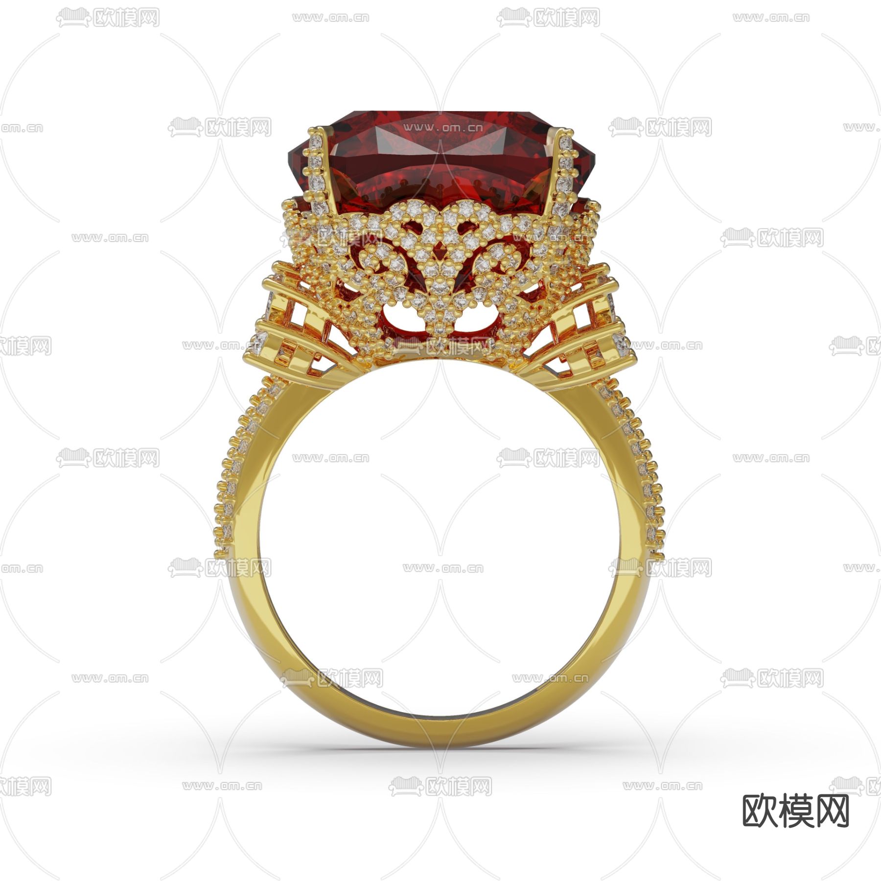 钻石戒指 钻戒su模型下载（渲染图2）