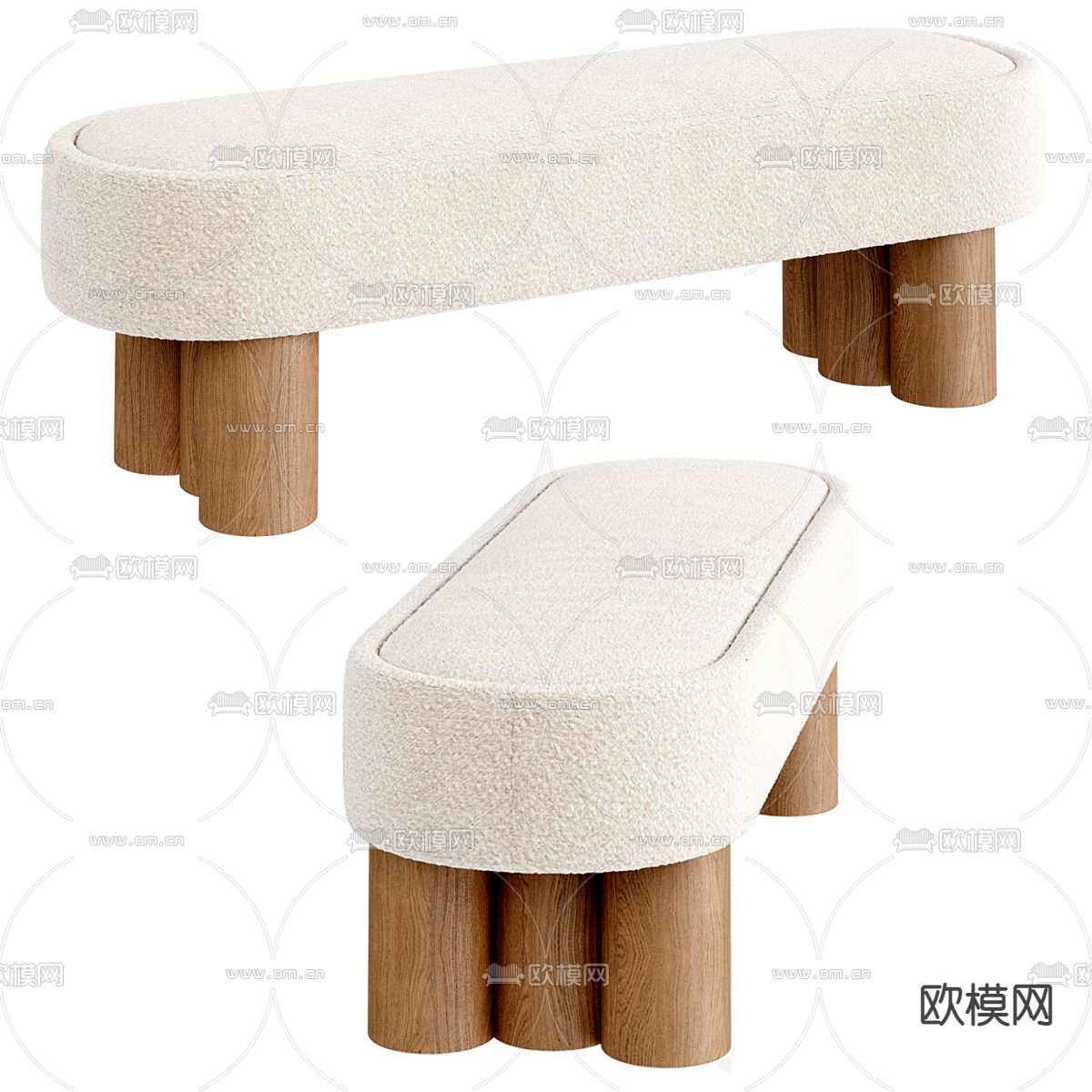 Moroso 沙发凳 换鞋凳 长凳3d模型下载