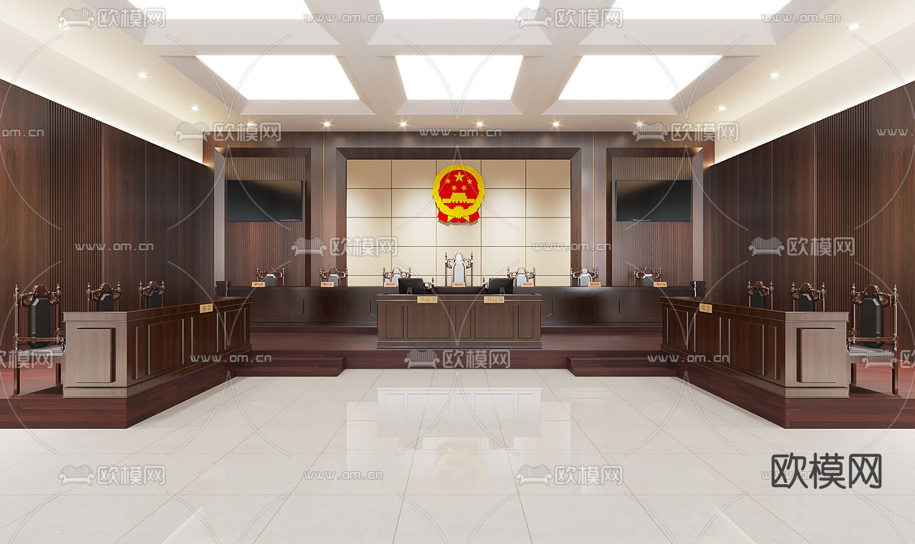 法庭 审判庭3d模型下载