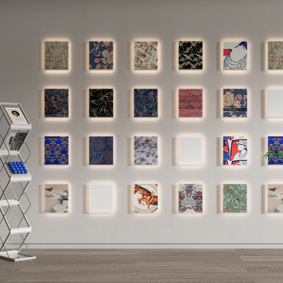  现代书架杂志架壁架su模型 