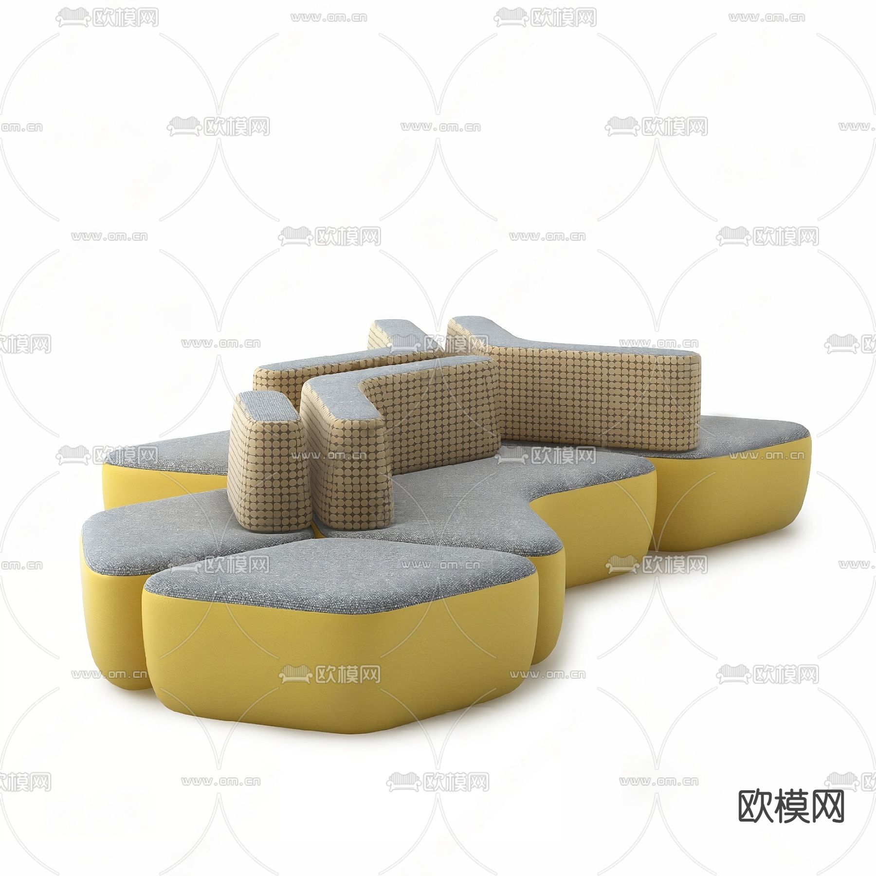 异形沙发 模块沙发3d模型下载_ID13046536_3dmax免费模型-欧模网