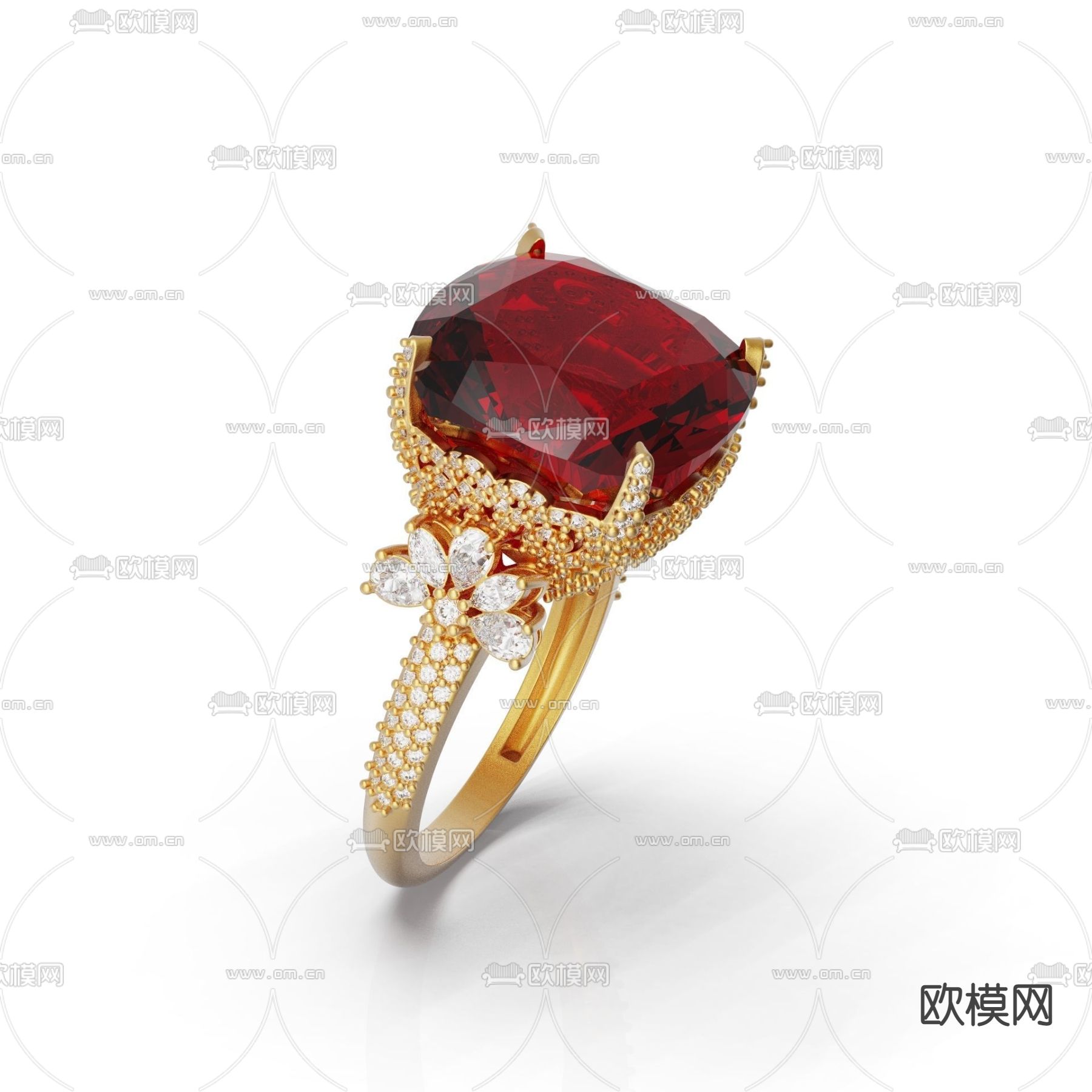 钻石戒指 钻戒su模型下载（渲染图1）