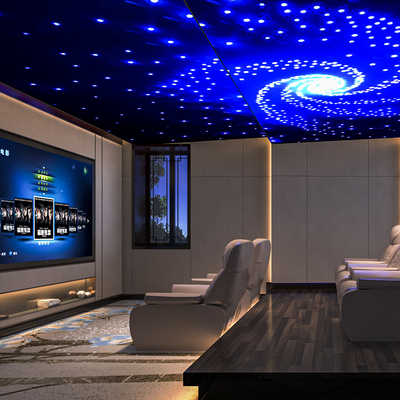  现代影音室 私人影院su模型 