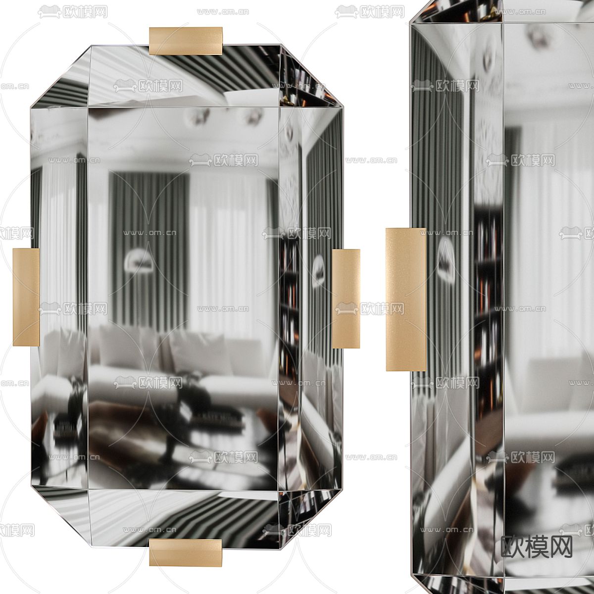 装饰镜 镜子3d模型下载（渲染图2）