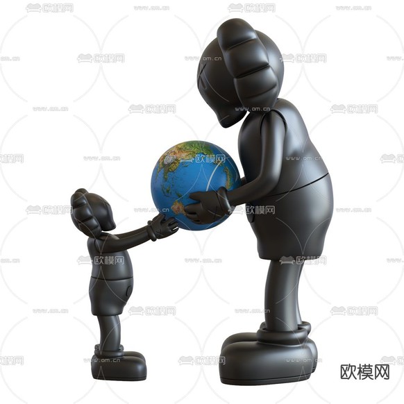 Kaws雕塑 潮玩摆件3d模型下载(渲染图5)
